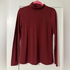 LOFT Maroon Long Sleeve Turtleneck Top